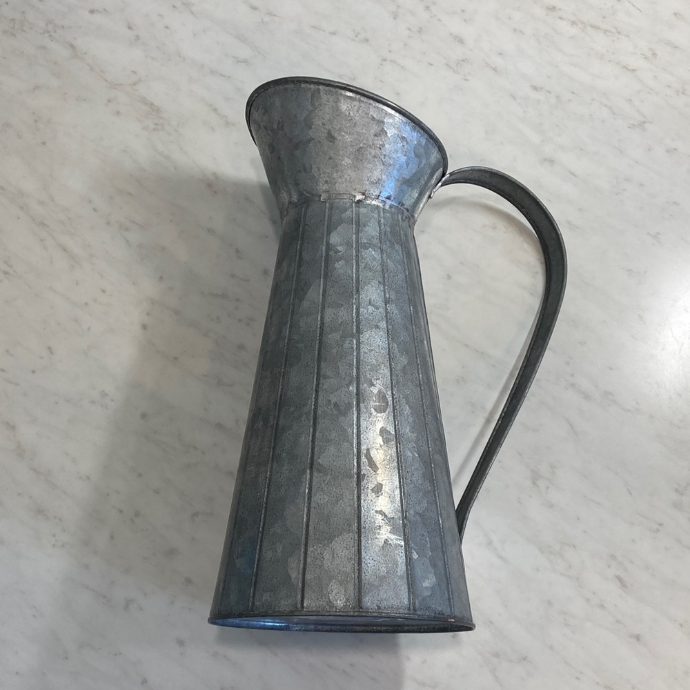 Ashland Rustic Galvanized Metal Flower Pitcher - Picture 4 of 6